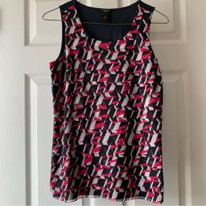 Ann Taylor petite pink & black layered tank top size SP